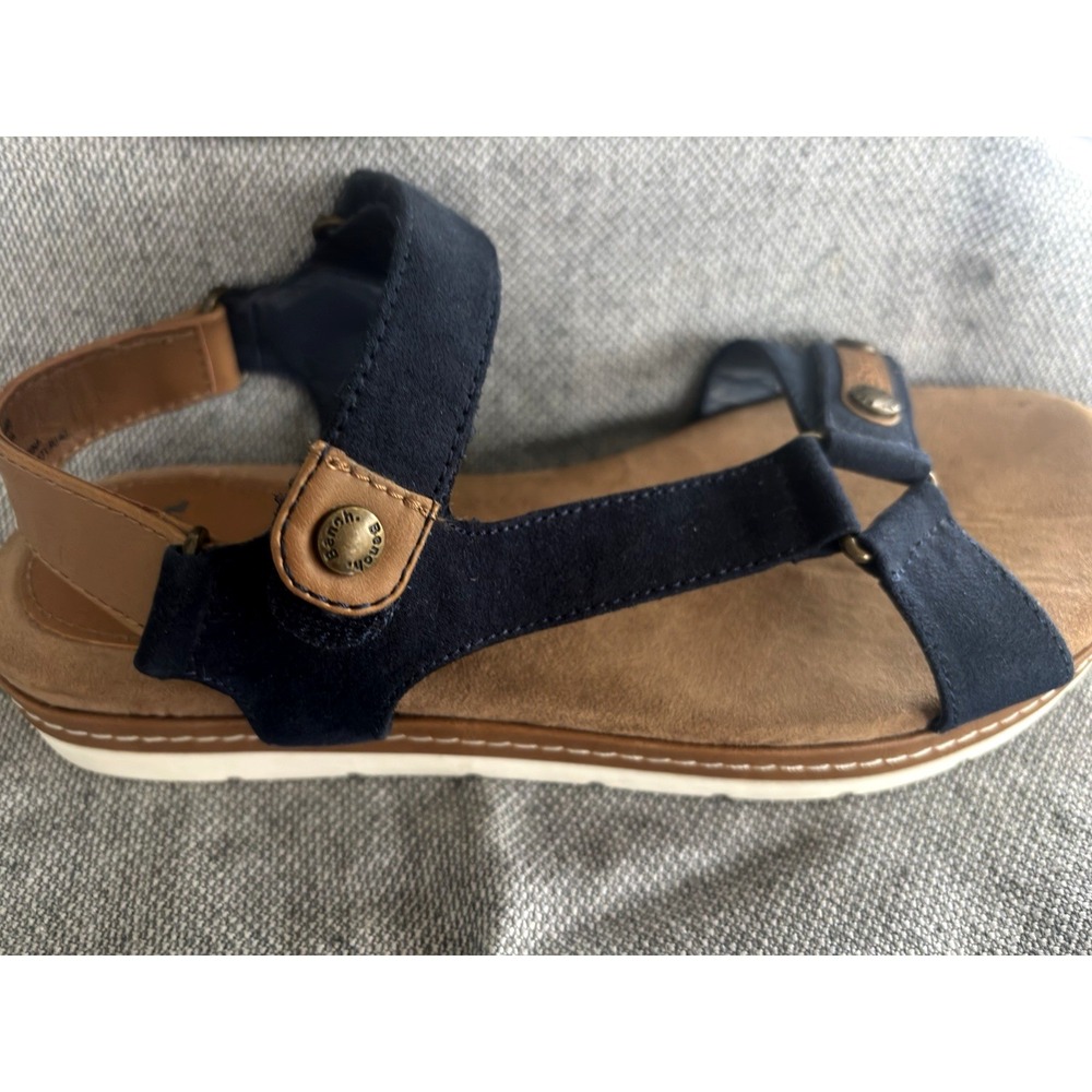 Bench Malia Women Blue Suede Strappy Open Toe Sandal Sz 7 EUC - Picture 2 of 7